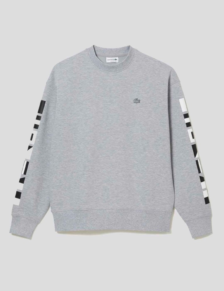 Sudadeira LACOSTE sudadeira loose fit com estampagem reflectora argent chine